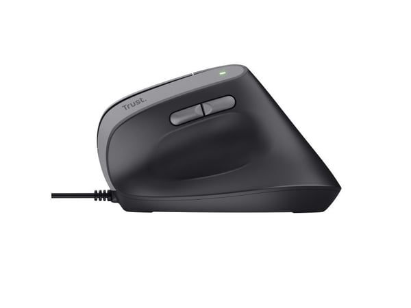 Trust Bayo II - Vertikal mus - ergonomisk - høyrehendt - optisk - 6 knapper - kablet - USB-A - svart