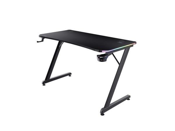 Trust GXT 709 LUMINUS - Skrivebord - rektangulær - svart - hvit sokkel - svart