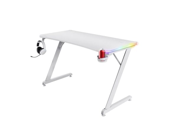 Trust GXT 709W LUMINUS - Skrivbord - rektangulär - vit - vit bas - vit