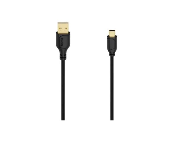 Hama 00074262, 0,75 m, USB A, Mini-USB B, USB 2.0, 0,48 Gbit/s, Svart