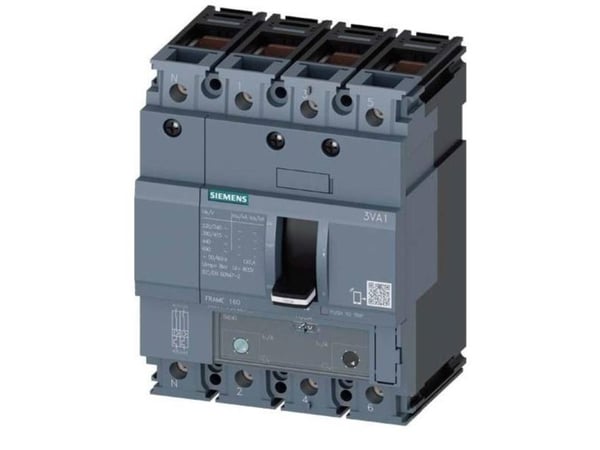 Siemens 3VA1116-4GF46-0AA0 Strömbrytare 1 st Inställningsområde (ström): 112 - 160 A Kopplingsspänning (max.): 690 V/AC (B x H x D) 101,6 x 130 x 7...