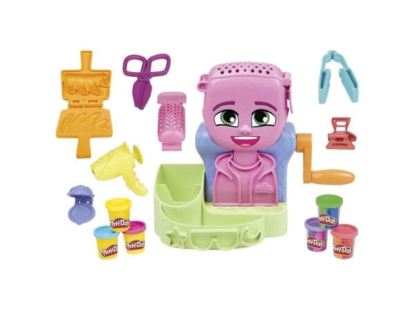 Play-Doh Hair Stylin'' Salon lekesett, håndverkssett for barn, 3 år, giftfri, flerfarget