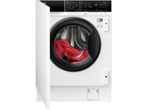 AEG Series 8000 LWR8WI7680, Frontmatet, Innebygget, Hvit, Venstre, Svart, Knapper, Rotasjon