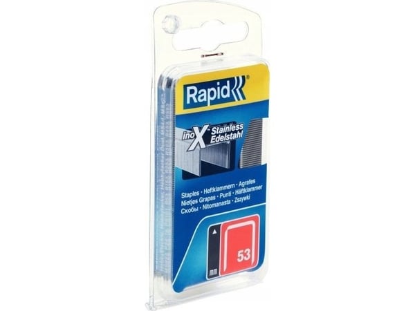Stifter i rustfritt stål. stål "Rapid" 53/8 1080 stk.