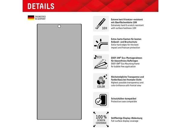 Displex 01902, Samsung, Galaxy S24 Ultra, Tørr påføring, Støvresistent, Slagbestandig, Ripebestandig, Sjokkresistent, Gjennomsiktig, 1 stykker