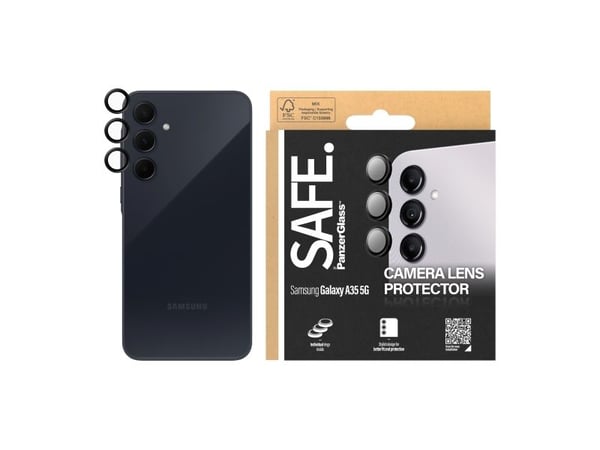 SAFE. by PanzerGlass - Objektiv beskyttelse for mobiltelefon - sort - for Samsung Galaxy A35 5G