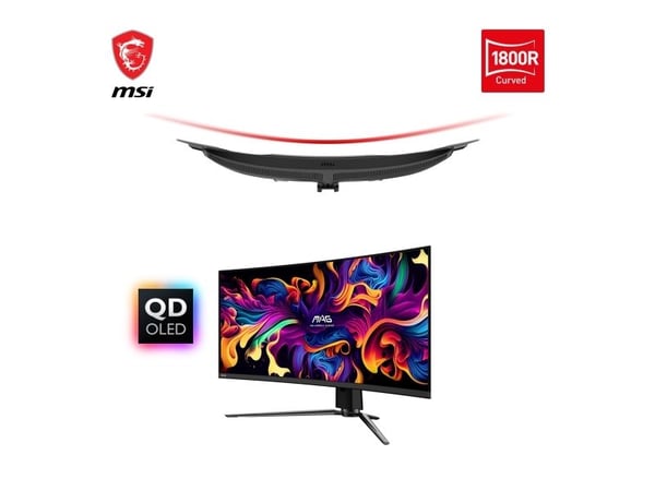MSI MAG 341CQPDE QD-OLED - OLED-skjerm - gaming - kurvet - 34" - 3440 x 1440 UWQHD @ 175 Hz - 1000 cd/m² - 1500000:1 - DisplayHDR 400 - 0.03 ms - 2...