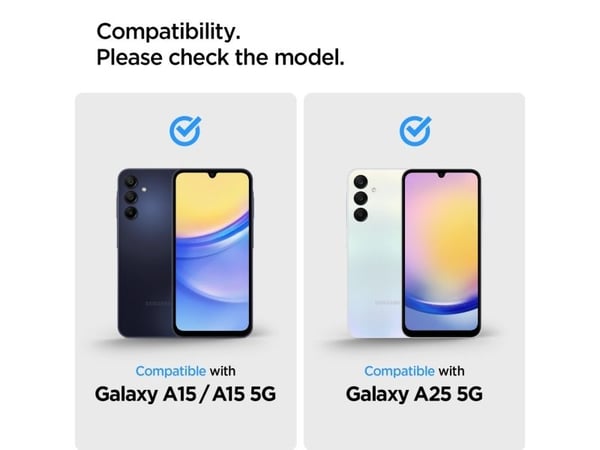 Spigen GLAS.tR Slim, Samsung, Galaxy A15 4G (2024) Galaxy A15 5G (2024) Galaxy A25 5G (2024), Fallsikker, Ripebestandig, Gjennomsiktig, 2 stykker