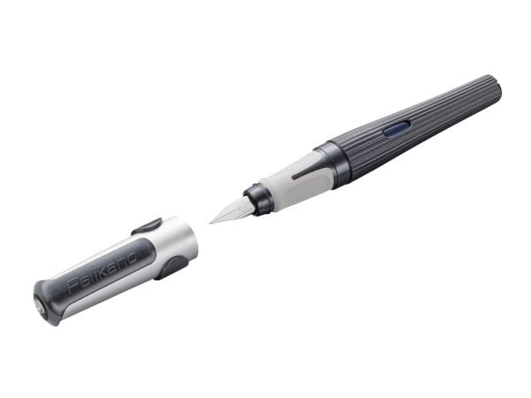 Pelikan 824507, Grå, Fyllesystem med patron, Blå, Rustfritt stål, Medium, Høyrehendt