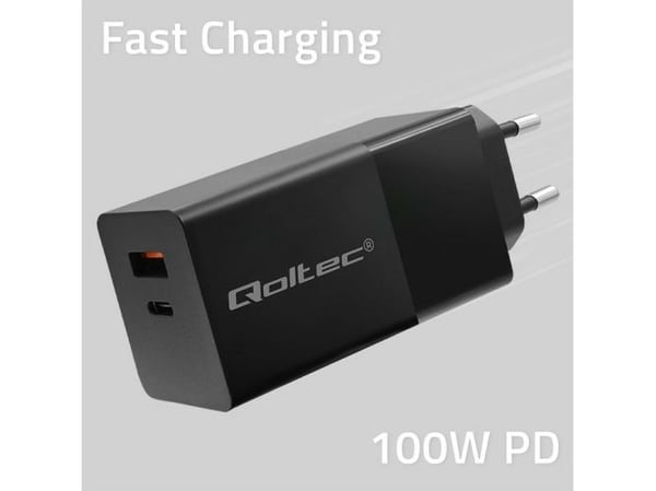 Qoltec 52382, Sisätila, AC, 20 V, 5 A, musta
