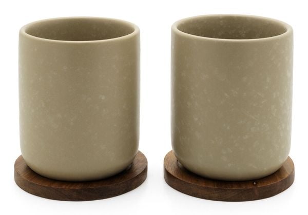 Bredemeijer Umea loam, Sett, 0,2 l, Grå, Keramisk, Krus, Te