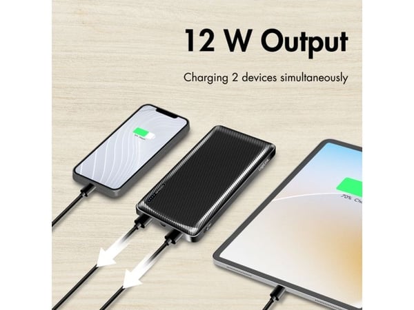 LogiLink PA0316, 10000 mAh, 12 W, musta