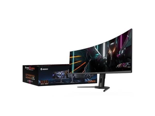 GIGABYTE AORUS CO49DQ, 124,5 cm (49"), 5120 x 1440 piksler, Dual QHD, OLED, 0,03 ms, svart