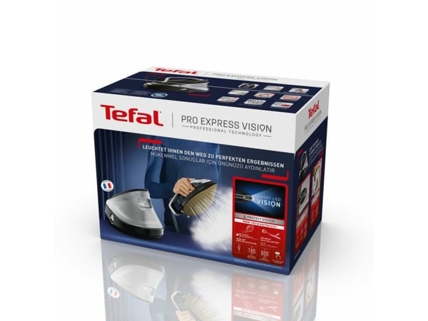 Tefal Pro Express Vision GV9821E0 - Dampstrykejern med automatisk slukking - såleplate: Durilium AirGlide Autoclean - 3000 W - svart