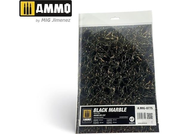 Vallejo Ammo: Black Marble - Rund Die-Cut (2)