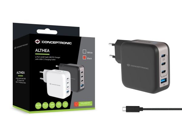 Conceptronic ALTHEA18B, Sisätila, AC, 20 V, 1,5 m, musta