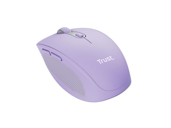 Trust Ozaa - Mus - compact, multi-device - høyrehendt - optisk - 6 knapper - trådløs - 2.4 GHz, Bluetooth - USB trådløs mottaker - purpur