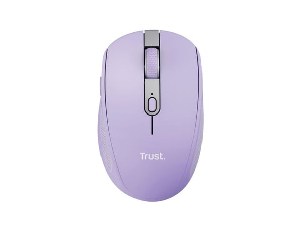 Trust Ozaa - Mus - compact, multi-device - høyrehendt - optisk - 6 knapper - trådløs - 2.4 GHz, Bluetooth - USB trådløs mottaker - purpur
