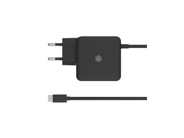 ICY BOX IB-PS111-PD - Strømadapter - 65 watt - 3 A - PD 3.0 (USB-C) - svart - Europa