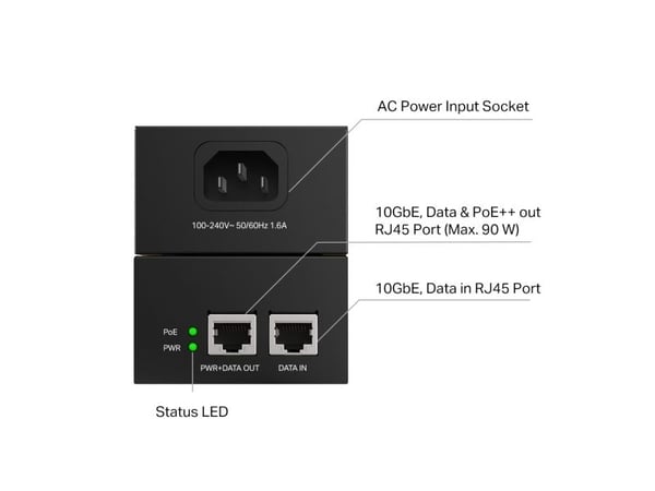 TP-Link Omada POE380S, 10 Gigabit Ethernet, 10,100,2500,10000 Mbit/s, 1000/10000, IEEE 802.3ab, IEEE 802.3af, IEEE 802.3at, IEEE 802.3bt, IEEE 802....
