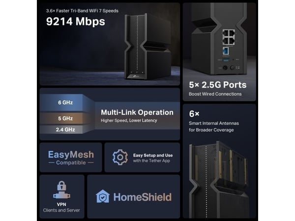 TP-Link Archer BE550 - Tri-Band Wi-Fi 7 Router
