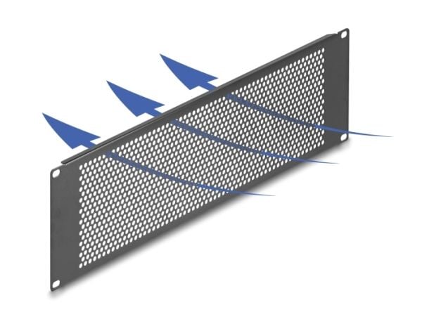 DeLOCK 67037, Blindpanel, Sort, Metall, 3U, 133 mm, 48,2 cm
