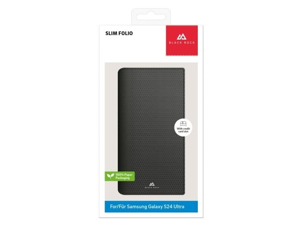 Black Rock Slim Folio, Folio, Samsung, Galaxy S24 Ultra, 17,3 cm (6.8"), Svart