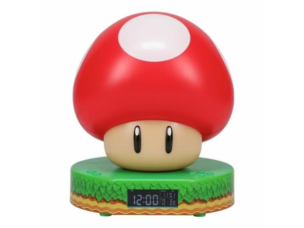 Paladone PP10064NN, Digitaalinen herätyskello, Super Mushroom, Monivärinen, LCD, USB, 137 mm