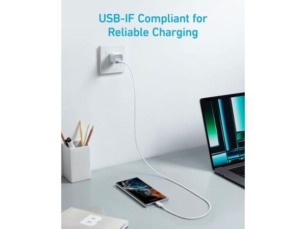 Anker A81F5G21, 0,9 m, USB C, USB C, Valkoinen