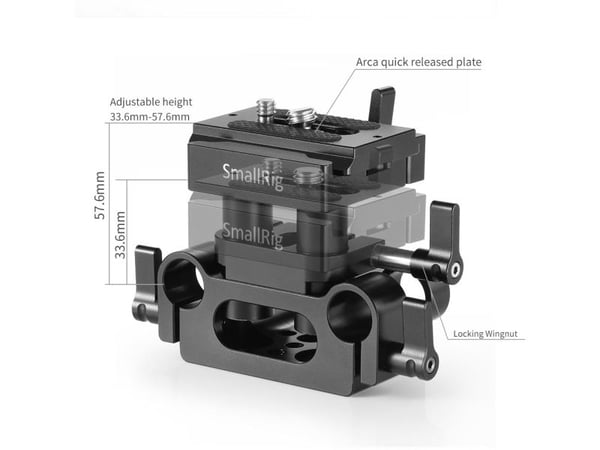 SmallRig DBC2272B, Skinneplate, Sort, Aluminium, 1/4-20, 3/8-16", Sony A6000/A6300/A6400/A6500/A7/A7II/A7SII/A7RII/A9/A7III/A7RIII Panasonic..., 10...
