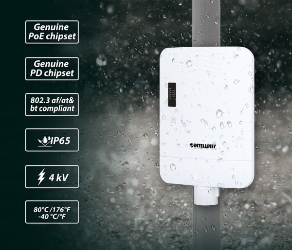 Intellinet 509220, Gigabit Ethernet (10/100/1000), Strøm over Ethernet (PoE)