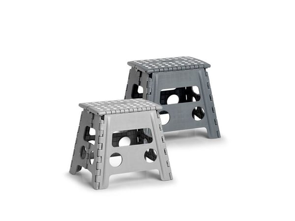 Zeller Present pall med fällbart säte antracit - hårt sits - trä - trä - 4 ben - trä (färg/dusch) - trä (13035)