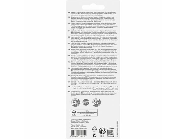 Faber-Castell 218471, Blå, Triangulär, Blåsa, 2 styck, Tyskland, PVC