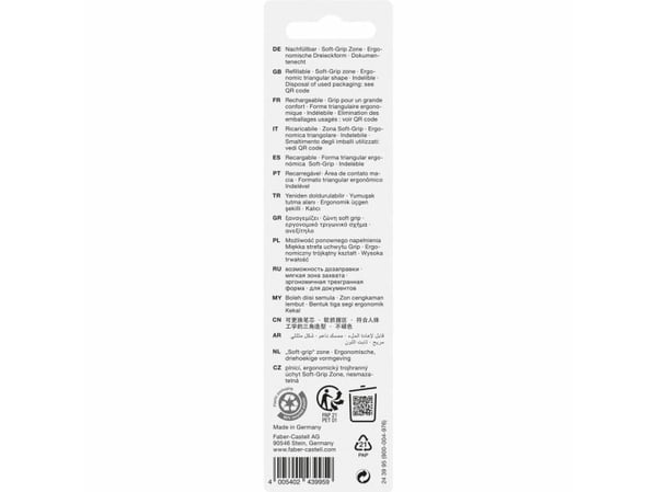 Faber-Castell 243995, Klips, Uttrykkbar kulepenn med hengefeste, Gjenfyllbar, Blå, Ekstra fet
