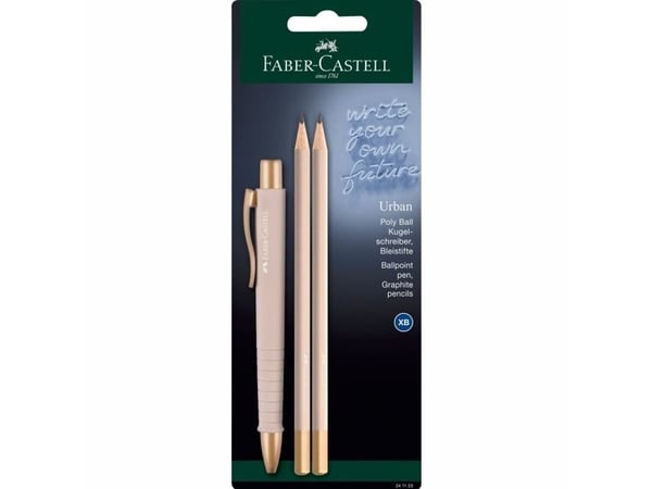 Faber-Castell 241123, Kulepenn, Grafittblyant, Rosa, Rund, B, Blister