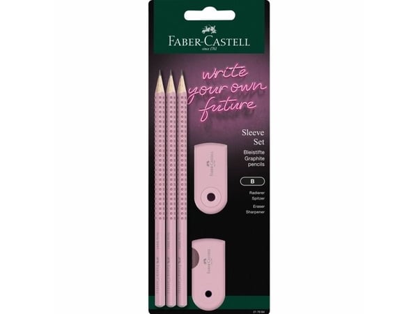 Faber-Castell 217084, B, Rosa, Triangulär, Blåsa, 3 styck, Tyskland