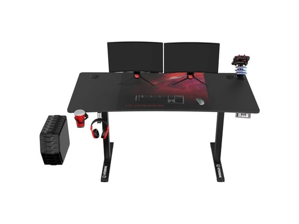 Ultradesk ULTRADESK ULTRADESK pelipöytä LEVEL V2 PUNAINEN, 140x68cm, 72-117cm, sähköisesti säädettävissä, XXL-hiirimatto, kuulokkeiden pidike