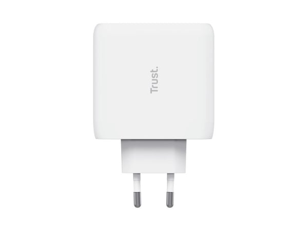 Trust Maxo - Strømadapter - 65 watt - 3 A - PD 3.0 - 2 utgangskontakter (USB-C) - hvit