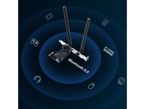 Mercusys MA30E, Intern, Trådløs, PCI Express, WLAN / Bluetooth, 1200 Mbit/s, Svart