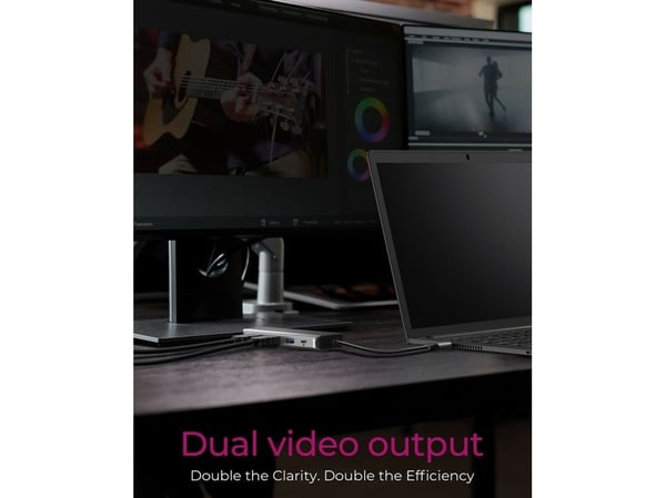 ICY BOX IB-DK4012-CPD - Dokkingstasjon - USB-C 3.2 Gen 2 - 2 x HDMI - 1GbE