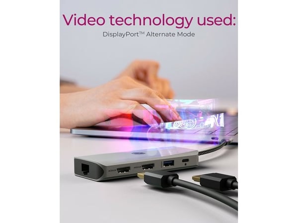 ICY BOX IB-DK4012-CPD - Dokkingstasjon - USB-C 3.2 Gen 2 - 2 x HDMI - 1GbE