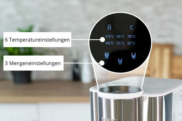 Unold Ava, 2,5 l, 2600 W, Sølv, Hvit, Plast, Rustfritt stål, Justerbar termostat, Vannivåindikator