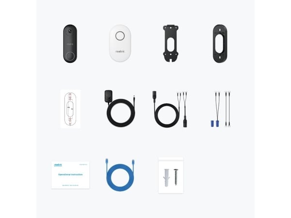Reolink Smart 2K+ Video Doorbell WiFi - Smart dörrklocka - med kamera - kabelansluten, trådlös - 802.11a/b/g/n - 10/100 Ethernet