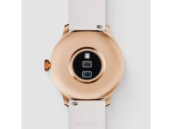 Withings ScanWatch Light - 37 mm - rustfritt stål av rosa gull - smartklokke med bånd - fluorelastomer - håndleddstørrelse: 146-211 mm - monokrom -...