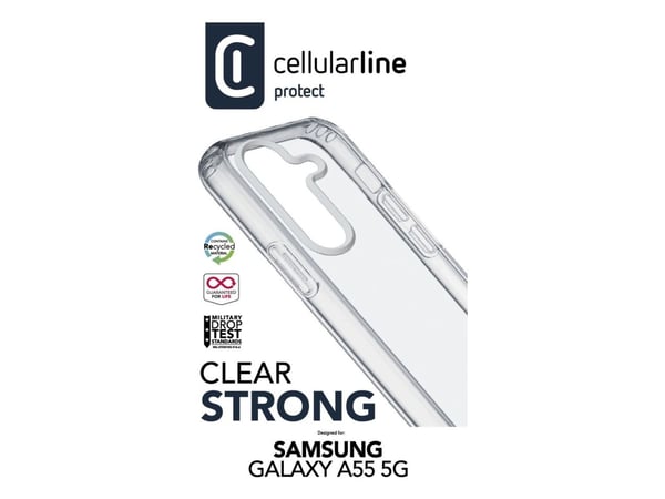 Cellularline 8018080478314, Etui, Samsung, A55 5G, 16,8 cm (6.6"), Gjennomsiktig