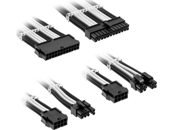 Kolink Core Standard Braided Cable Extension Kit - Jet Black/Brilliant White
