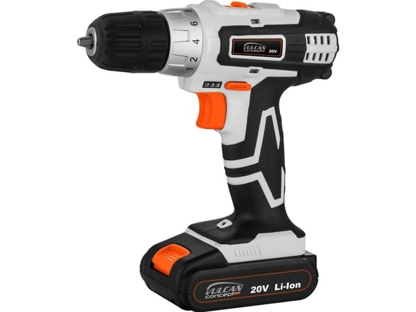 Bore-/skrutrekker Vulcan 20 V 2 x batteri 1,5 Ah