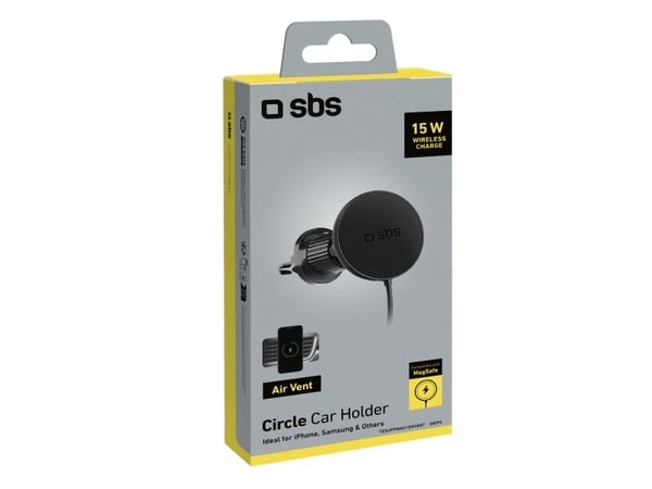 SBS TESUPPMAG15WVENT, Automaattinen, Savukkeensytytin, Langaton lataus, Musta