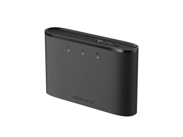 Mercusys MT110, Mobilnettverksruter, Svart, Batterinivå, Wi-Fi, 802.11a, 802.11b, 802.11g, Wi-Fi 4 (802.11n), 11,54,150 Mbit/s, 2,4 GHz