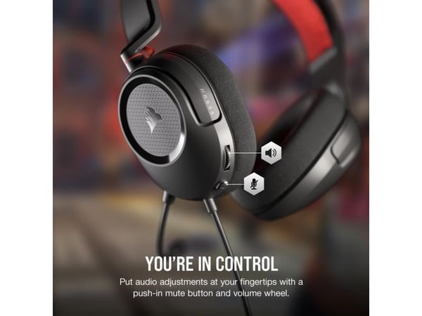 Corsair HS35 v2, Langallinen, Pelaaminen, 252 g, Kuulokkeet, Hiili